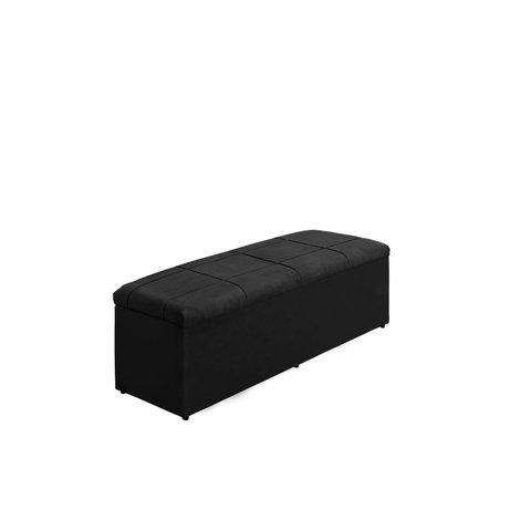 Calçadeira Baú Raissa 100 cm Suede Preto