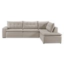 Ver imagem 3 de Sofá Retratil com Chaise Direita Titan 4 Lugares 2,56m Tecido Linho