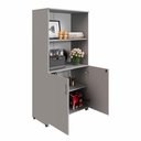 Ver imagem 4 de Armário Estante New City 2 Portas MDP 80cm Cinza Cristal Gebb Work