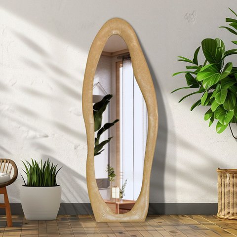 Espelho de Chão Paris Corino 68x180cm Caramelo