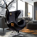 Ver imagem 2 de Kit 2 Poltronas Decorativas Egg Chair Lotus nº 12 Preta - Gran Belo