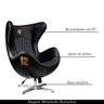 Kit 2 Poltronas Decorativas Egg Chair Lotus nº 12 Preta - Gran Belo - 4