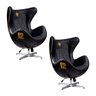 Kit 2 Poltronas Decorativas Egg Chair Lotus nº 12 Preta - Gran Belo - 1