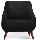 Ver imagem 3 de Poltrona Decorativa Fixa Pés de Madeira Paloma D02 Linho Chumbo C-465 - Lyam Decor