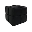 Ver imagem 1 de Puff Quadrado Clara 42cm em Couro Preto Sallar Home