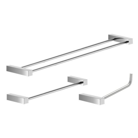 Kit de Acessórios para Banheiro Escovado 3 Peças 2040tr Grego Metal