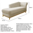 Ver imagem 2 de Kit Diva Recamier Vanessa 140cm Lado Esquerdo e 01 Poltrona Laura Linho Doce Sonho Móveis Bege
