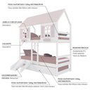 Ver imagem 4 de Treliche Casinha Bela Kit Escada/Escorregador - Madeira Maciça Branco/Rosa | Megamobilia