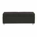 Ver imagem 2 de Recamier Madri 120cm com Rodinhas Veludo Madeira Preto Inova Decor