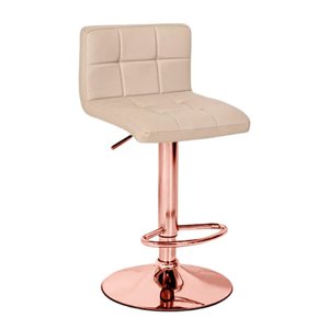 Banqueta Giratória Gomos - Nude | Alta - Rose Gold