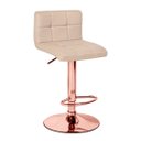 Ver imagem 1 de Banqueta Giratória Gomos - Nude | Alta - Rose Gold