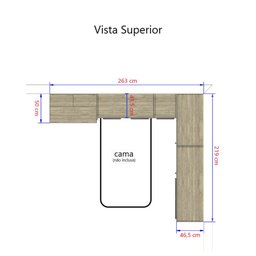 Guarda Roupa Dormitório Modulado Master Solteiro Canto c/ Painel p/ TV Mesa Escrivaninha c/ Nicho -  - 6