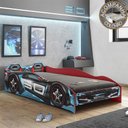 Ver imagem 1 de Cama Infantil Carros Tornado Plus Preto Azul Pura Magia com Colchão Gazin