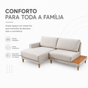 Ver imagem 6 de Sofá Recor 3 Lugares com Chaise Fixa - 2,30 m – Espuma Hr D33 – Alta Resiliencia c/ Mesa