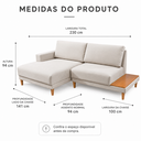 Ver imagem 3 de Sofá Recor 3 Lugares com Chaise Fixa - 2,30 m – Espuma Hr D33 – Alta Resiliencia c/ Mesa