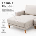 Ver imagem 4 de Sofá Recor 3 Lugares com Chaise Fixa - 2,30 m – Espuma Hr D33 – Alta Resiliencia c/ Mesa