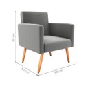 Ver imagem 2 de Poltrona Decorativa para Sala Luan Suede Cinza