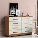 Ver imagem 1 de Cômoda para Quarto com 8 Gavetas 136cm Sirlei Atacama/off White A09 - D’Rossi