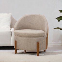 Poltrona Decorativa Rubi Linho C/couro Sala Quarto Recepção - 2