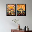 Ver imagem 2 de Kit 2 Quadros Decorativos Cogumelos Mágicos 45x34cm - com Vidro:moldura Branca