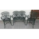 Ver imagem 2 de Conjunto de Jardim com Banco 2 Lugares e 2 Poltronas Primavera Verde Fosco em Alumínio Unifer Móveis