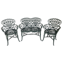 Ver imagem 1 de Conjunto de Jardim com Banco 2 Lugares e 2 Poltronas Primavera Verde Fosco em Alumínio Unifer Móveis