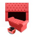 Ver imagem 1 de Kit Cabeceira Mirage + Calçadeira Baú Veneza Queen Size 160cm Suede - Ecotec Decor:Vermelho