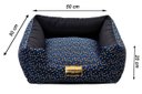 Ver imagem 5 de Cama Quadrada para Cachorro ou Gato Luppet Luxo Azul Osso M