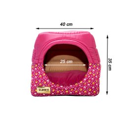 Cama Iglu e Toca Para Cachorro Luxo Luppet Rosa Casinha M - 2