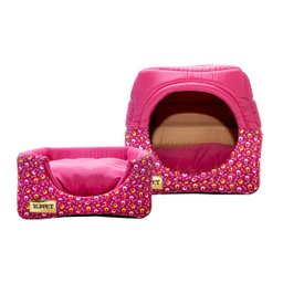 Cama Iglu e Toca Para Cachorro Luxo Luppet Rosa Casinha M - 3