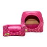 Cama Iglu e Toca Para Cachorro Luxo Luppet Rosa Casinha M - 3