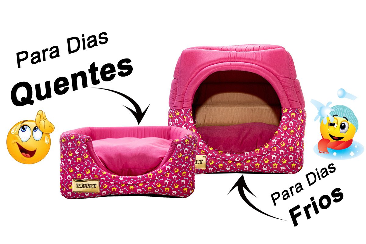 Cama Iglu e Toca Para Cachorro Luxo Luppet Rosa Casinha M - 7