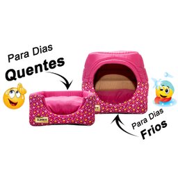 Cama Iglu e Toca Para Cachorro Luxo Luppet Rosa Casinha M - 7