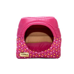 Cama Iglu e Toca Para Cachorro Luxo Luppet Rosa Casinha M