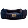 Cama Quadrada para Cachorro ou Gato Luppet Luxo Preto com Bolinhas Coloridas M - 1