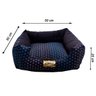 Cama Quadrada para Cachorro ou Gato Luppet Luxo Preto com Bolinhas Coloridas M - 4