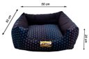 Ver imagem 4 de Cama Quadrada para Cachorro ou Gato Luppet Luxo Preto com Bolinhas Coloridas M