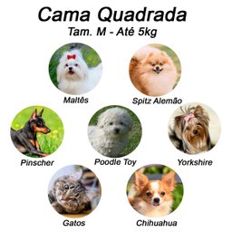 Cama Quadrada para Cachorro ou Gato Luppet Luxo Preto com Bolinhas Coloridas M - 3