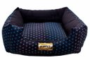Ver imagem 2 de Cama Quadrada para Cachorro ou Gato Luppet Luxo Preto com Bolinhas Coloridas G