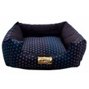 Ver imagem 2 de Cama Quadrada para Cachorro ou Gato Luppet Luxo Preto com Bolinhas Coloridas G