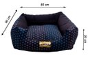 Ver imagem 3 de Cama Quadrada para Cachorro ou Gato Luppet Luxo Preto com Bolinhas Coloridas G