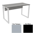 Ver imagem 1 de Mesa de Escritório Pé Tubular Pe25 em Mdp 90 x 60cm Cinza com Base Preta