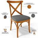 Ver imagem 4 de Kit 08 Cadeiras Para Sala de Jantar e Estar Living Estofada Ávila L02 Linho Cinza Escuro - Lyam Lyam