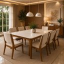 Ver imagem 1 de Mesa de Jantar Moderna 8 Lugares 180cm Imperial Apartamento