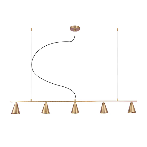 Pendente Titia Dourado (c)118cm (a)10cm 5xg9 35w - Dw002