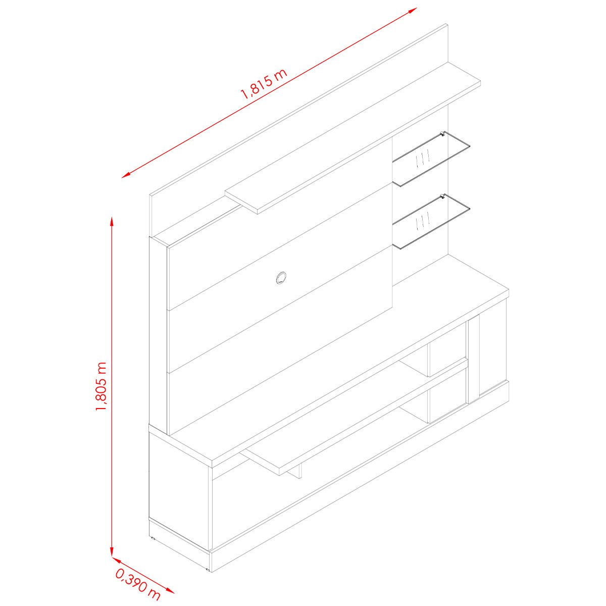 Home Theater Alan Tvs até 55” 641136 Calacata Off White Madetec - 4