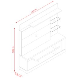 Home Theater Alan Tvs até 55” 641136 Calacata Off White Madetec - 4