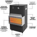 Ver imagem 2 de Aquecedor de Ambiente a Gás Glp P13 Estilo Lareira Estufa de Uso Interno Preto