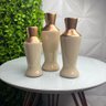 Trio decorativo vaso garrafa bege de cerâmica moderno - 2