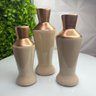 Trio decorativo vaso garrafa bege de cerâmica moderno - 3